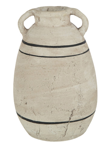 VASE TERRE CUITE BEIGE/NOIR JLINE