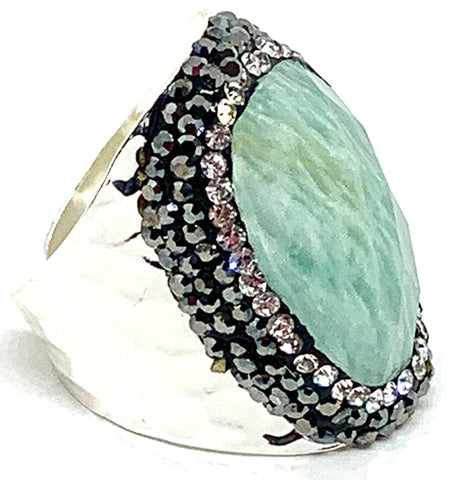 BAGUE ARGENT AMAZONITE