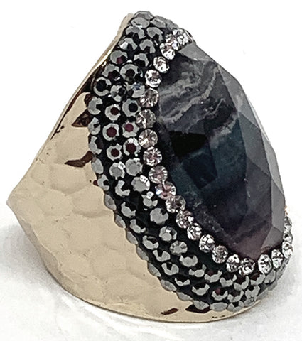 BAGUE AGATE GRISE