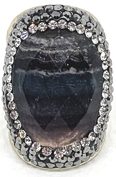 BAGUE AGATE GRISE