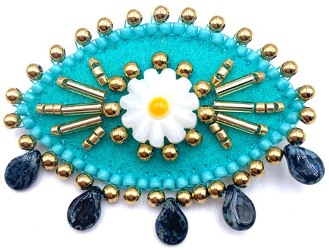 BROCHE OEIL TURQUOISE