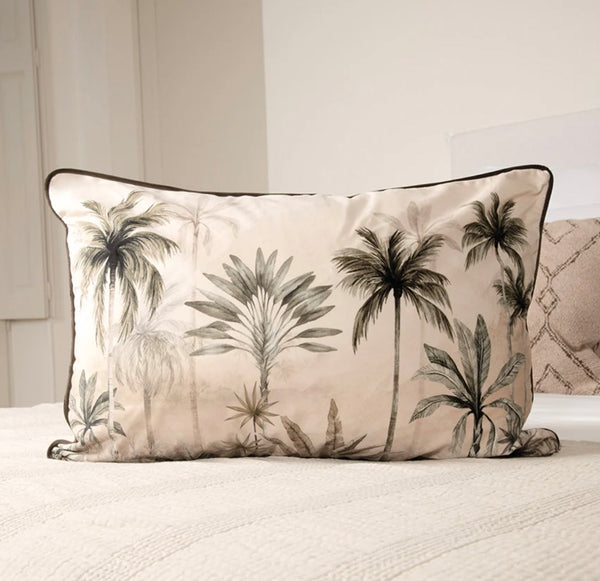 COUSSIN RECTANGLE VELOURS PALMIER PODEVACHE