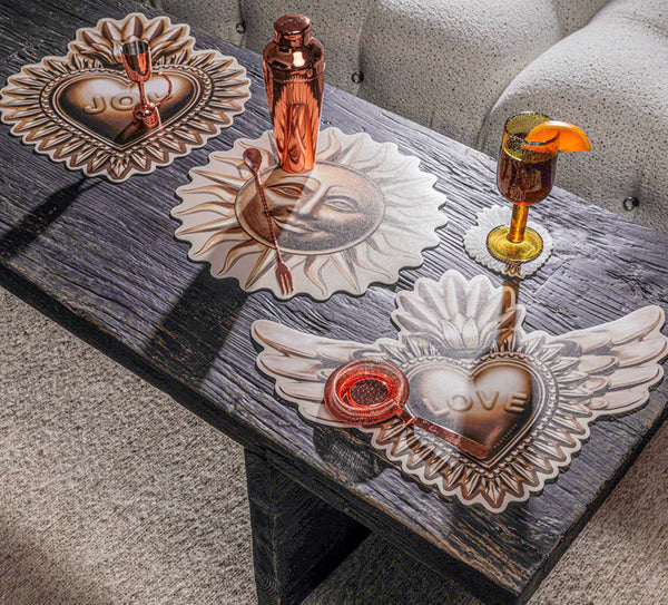 SET DE TABLE COEUR AILES GOLD  PODEVACHE