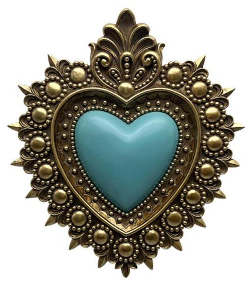 COEUR EX VOTO TURQUOISE EMDE