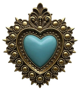 COEUR EX VOTO TURQUOISE EMDE