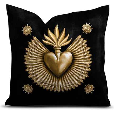 COUSSIN VELOURS NOIR EX VOTO GOLD PODEVACHE