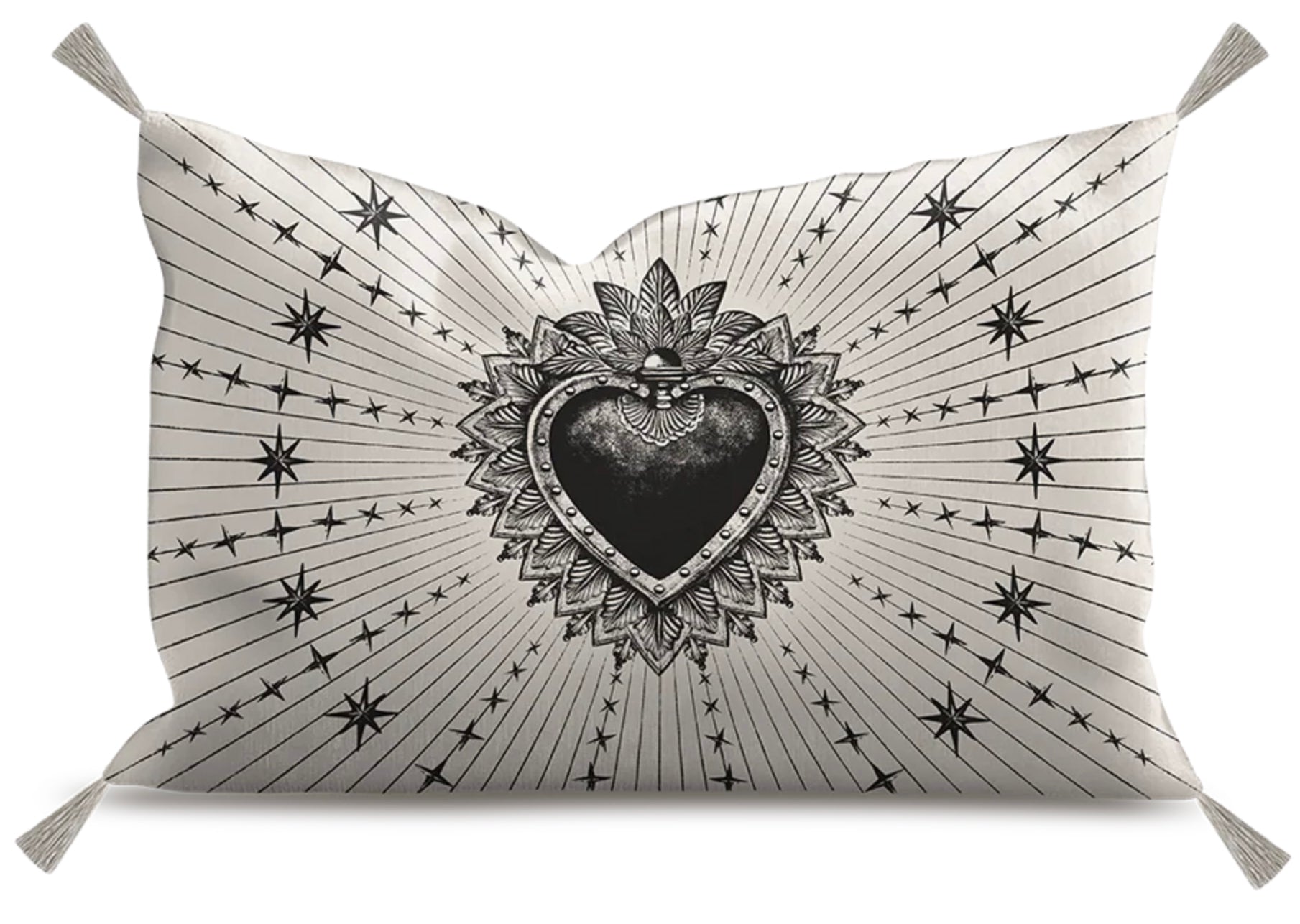 COUSSIN RECTANGLE VELOURS ECRU EX VOTO NOIR PODEVACHE