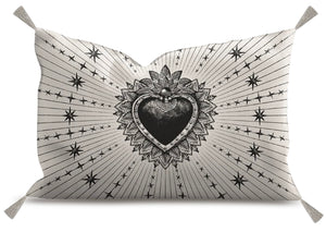 COUSSIN RECTANGLE VELOURS ECRU EX VOTO NOIR PODEVACHE