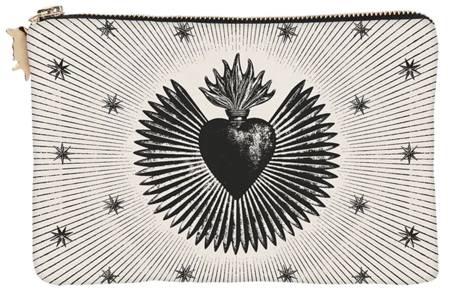 POCHETTE VELOURS ECRU EX VOTO NOIR PODEVACHE