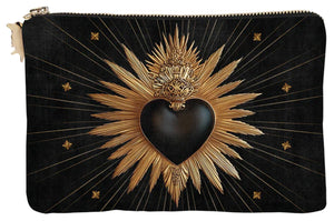 POCHETTE VELOURS NOIR EX VOTO GOLD PODEVACHE