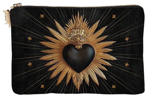 POCHETTE VELOURS NOIR EX VOTO GOLD PODEVACHE