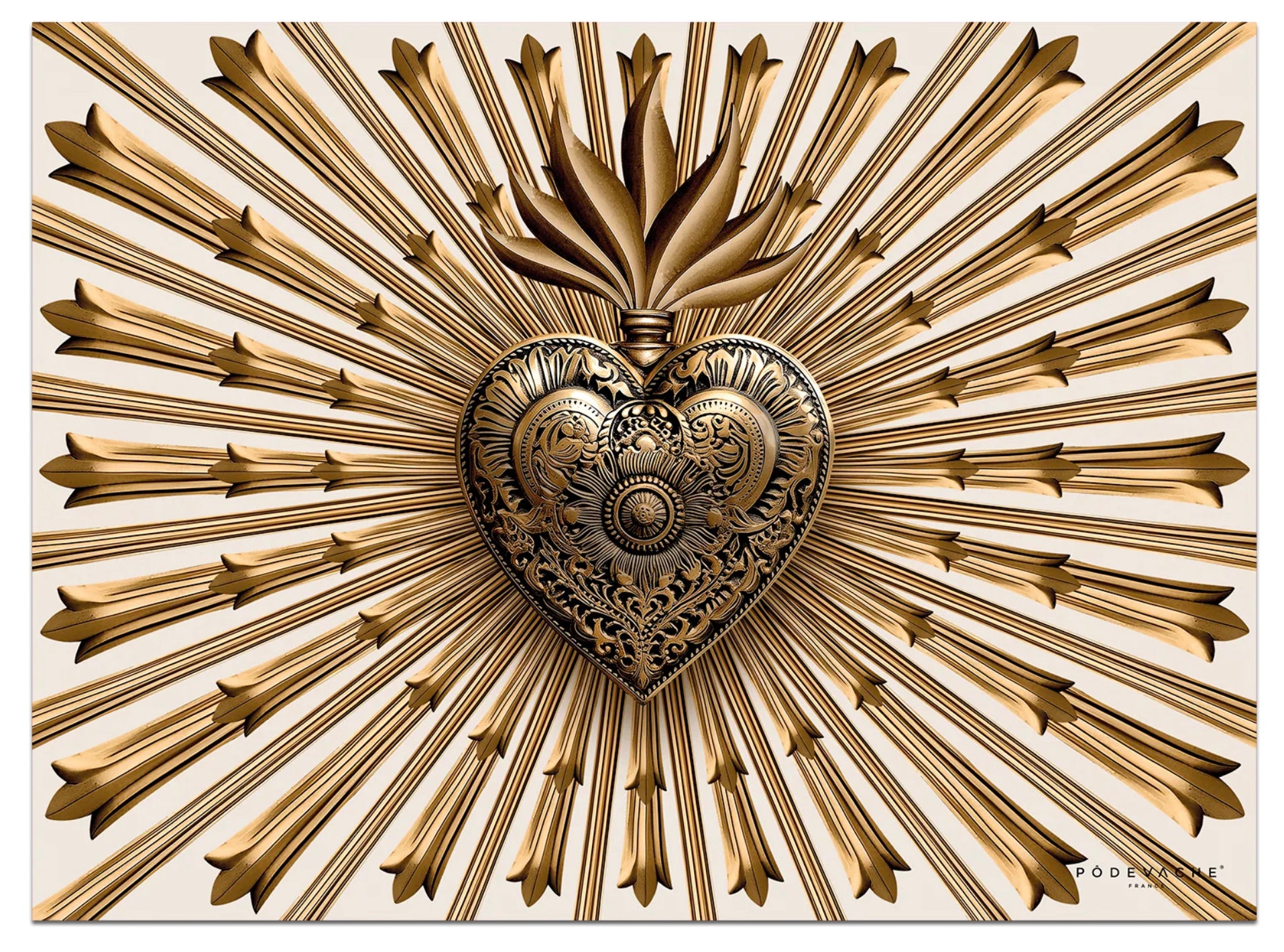SET DE TABLE VINYLE BLANC COEUR GOLD PODEVACHE