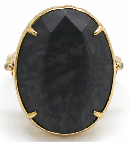 BAGUE MILA JASPE NOIR
