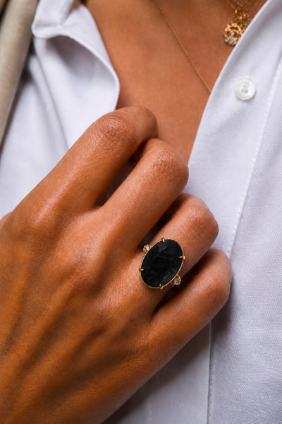 BAGUE MILA JASPE NOIR