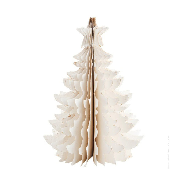 SAPIN DE NOEL EN PAPIER ECRU S MADAM STOLTZ