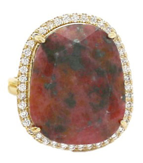 BAGUE STELLA RHODONITE