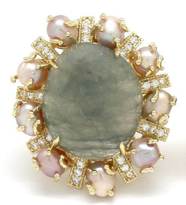 BAGUE NAÏA LABRADORITE