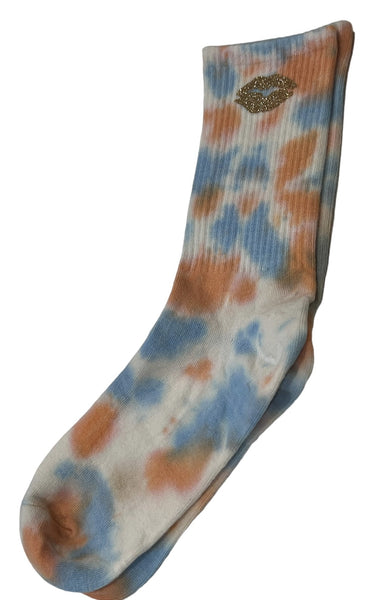 CHAUSSETTES TIE DYE BLEU BISOU PARISIENNE.KOM