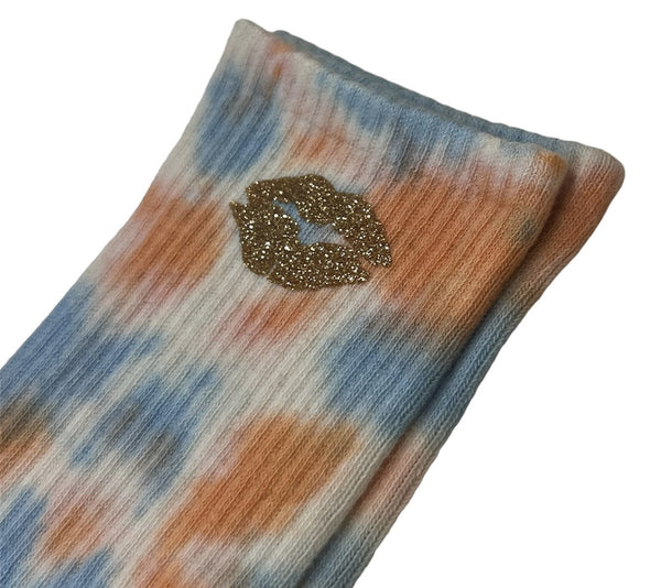 CHAUSSETTES TIE DYE BLEU BISOU PARISIENNE.KOM