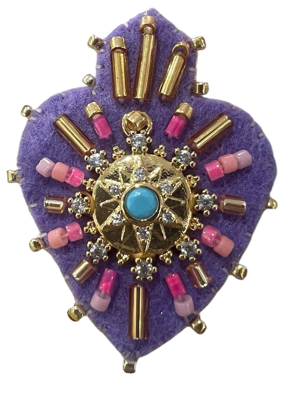 BROCHE COEUR VIOLET