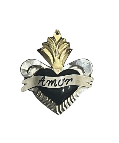 MINI EX VOTO AMOR NOIR ARTISANAT MEXICAIN