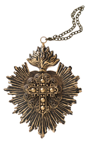 COEUR CROSS BLACK GOLD ANTIQUE THE QUEEN OF CROWNS