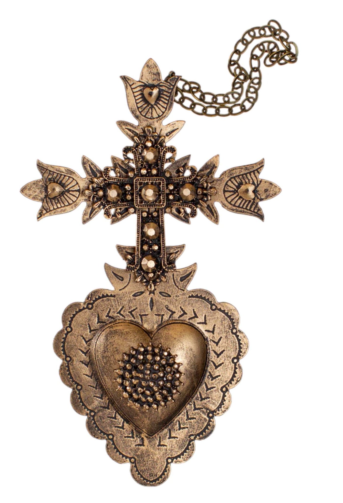 CROSS BLACK GOLD ANTIQUE THE QUEEN OF CROWNS