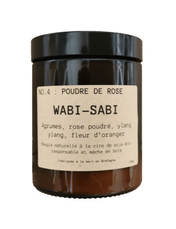 BOUGIE VEGETALE 150 GR N°4 POUDRE DE ROSE WABI SABI